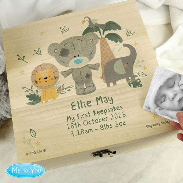 Personalised Memento Company Personalised Tiny Tatty Teddy Jungle Animals Keepsake Box