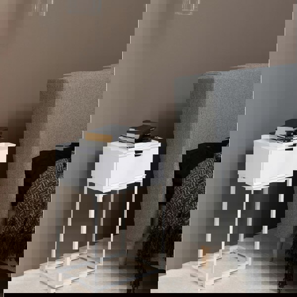 Furniture To Go Mitra 1 Drawer Bedside Table in White