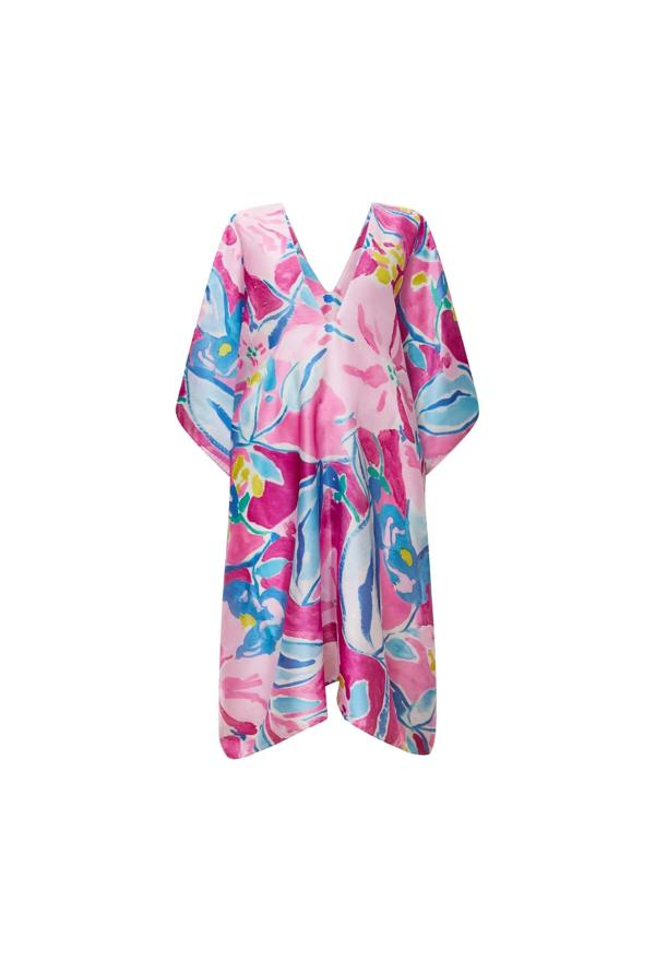 James Lakeland Pink Abstract Floral Kaftan