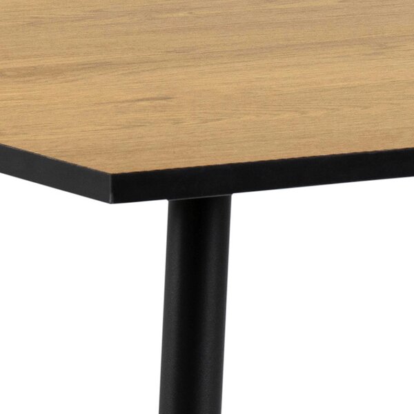 Wyld Haus Venice 4 Seater Square Wild Oak Effect Dining Table with Black Steel Legs