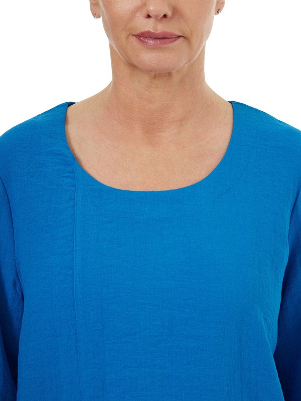 PennyPlain Asymmetric Hem Top - Bluebell