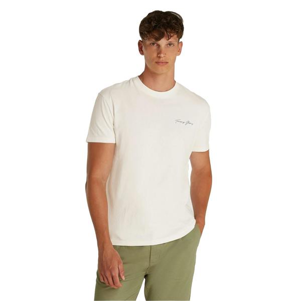 Tommy Jeans Mens Sailing Scene Crew Neck T-Shirt - Antique White - 