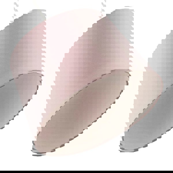 Blush Pink Cotton Fabric 12inch Drum Lampshade with White Cotton Inner Image 5