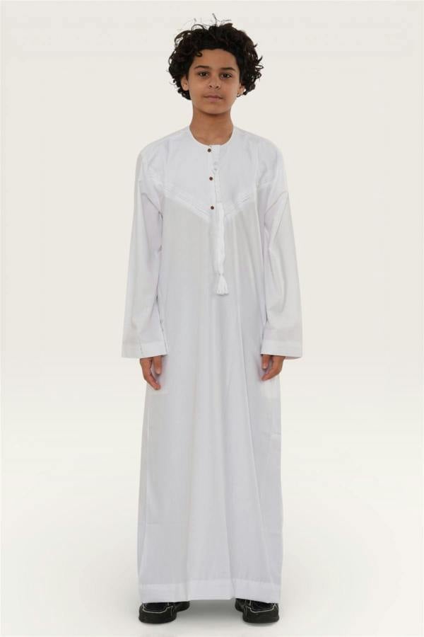 Infinity Leather Kids Boys Eid Moroccan Jubba Robe Djellaba Ramadan Eid Thobe - K-HM11