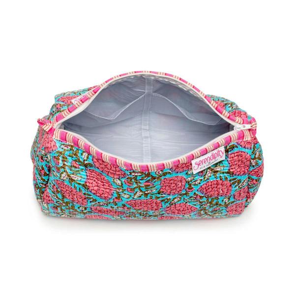 Elie Beaumont Serendipity Cotton Cosmetic Bag Set - Blue Peony