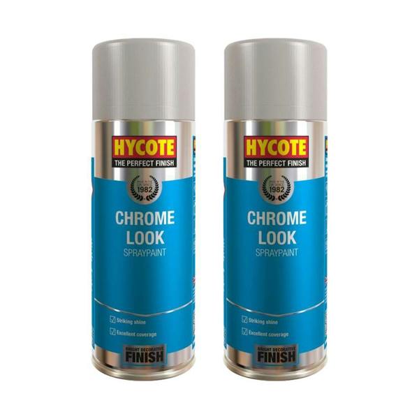 Hycote 2X Hycote Chrome Look Spray Paint 400ml