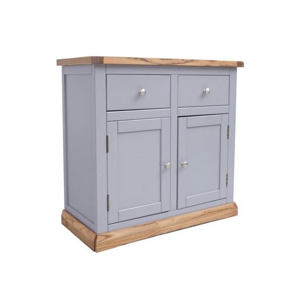 Biccari Grey 2 Drawer 2 Door Sideboard Chrome Knob