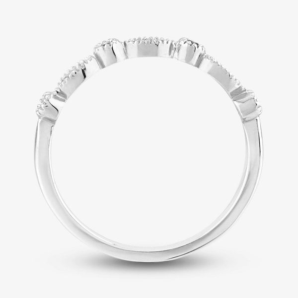 T. H. Baker 9ct White Gold 0.07ct Diamond Fancy Half Eternity Ring TH010325112142