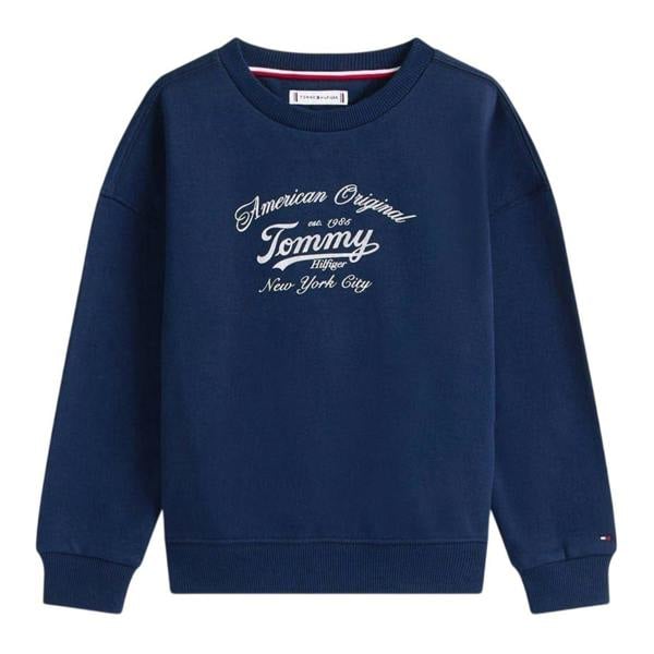 Tommy Hilfiger Childrens/Kids Script Crew Neck Sweatshirt - Night Navy - 