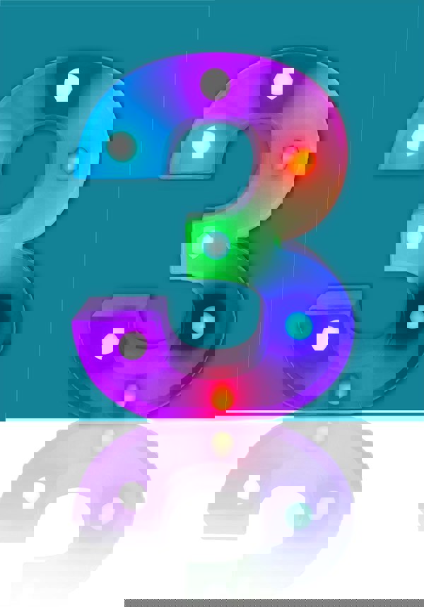 St Helens Battery Operated RGB Number With Remote Control Number 3