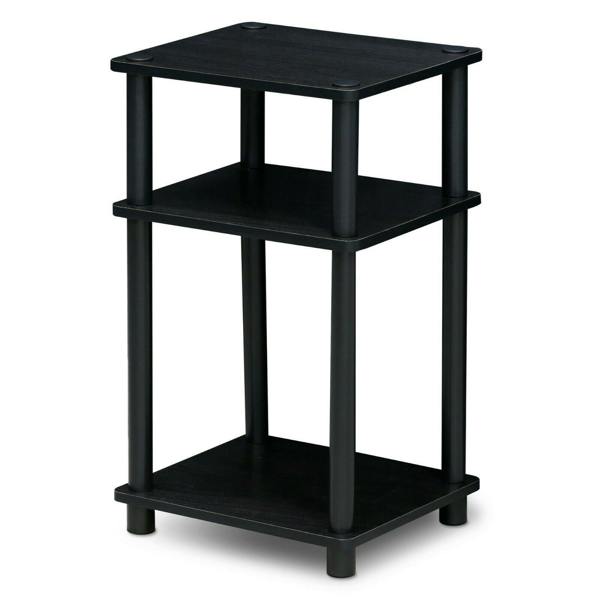 WALPLUS Just | Modern Furniture Piece for Stylish and Functional Home Use | 3 Tier Turn N Tube End Table, Americano/Black