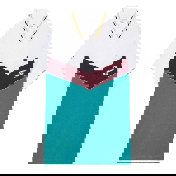 Lacoste Mens Daniil Medvedev Seamless Tennis Polo Shirt - White/Blue