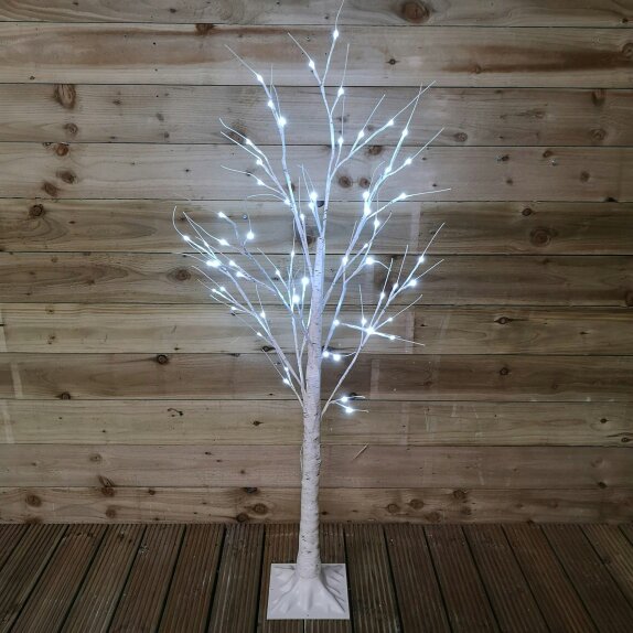 Samuel Alexander 1.5m (5ft) Indoor Outdoor Christmas Lit Birch Tree with 64 Ice White LEDs