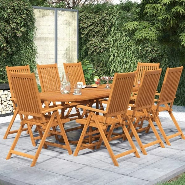 Berkfield 9 Piece Garden Dining Set Solid Wood Acacia
