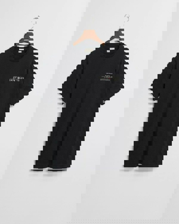 GANT Mens Short Sleeve Printed Graphic T-Shirt - 5 Black