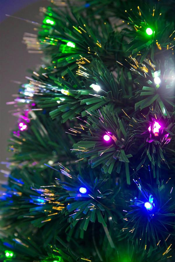 4ft to 7ft Pre-Lit Fibre Optic Artificial Christmas Trees with LED Lights and Metal Stand image 6