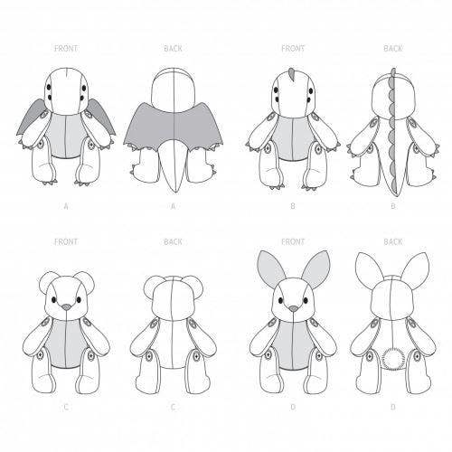 Simplicity Sewing Pattern 9441, Toys OS (One Size) - Intermediate