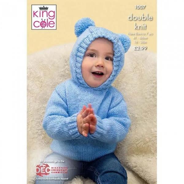 King Cole Baby DK Knitting Pattern 1007, Hoodies, Sweaters for Baby, Kids, Newborn - 7 Years