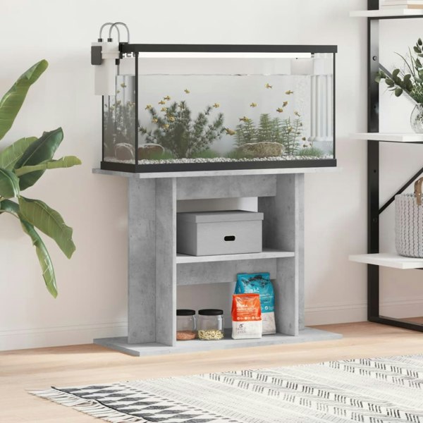Berkfield Aquarium Stand Concrete Grey 80x35x60 cm Engineered Wood