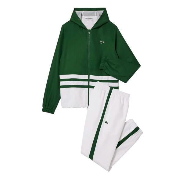 Lacoste Mens Sportsuit Tennis Tracksuit - Green/White - 