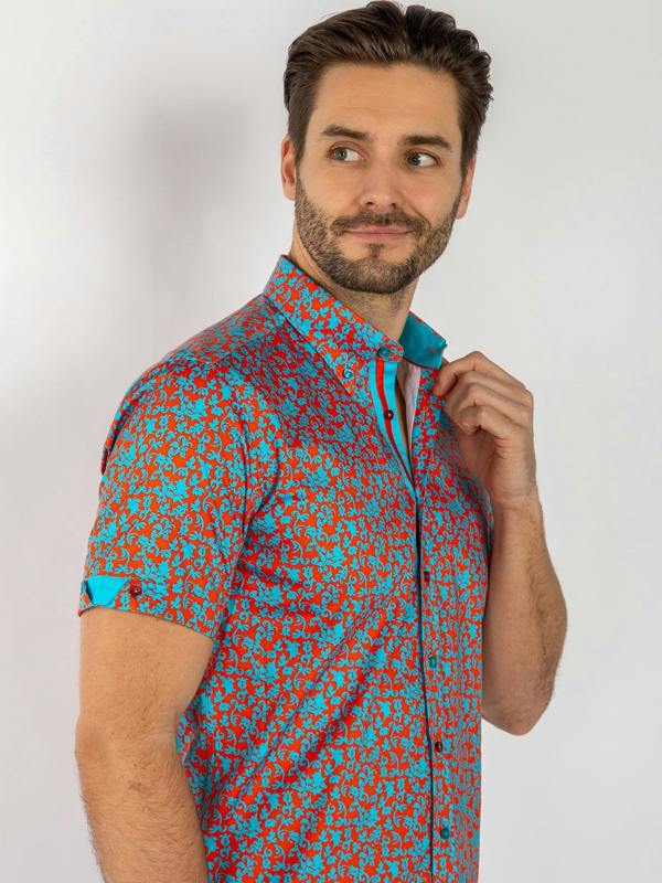 SILHOUETTE ORNAMENTS SHORT SLEEVE SHIRT - Claudio Lugli Shirts