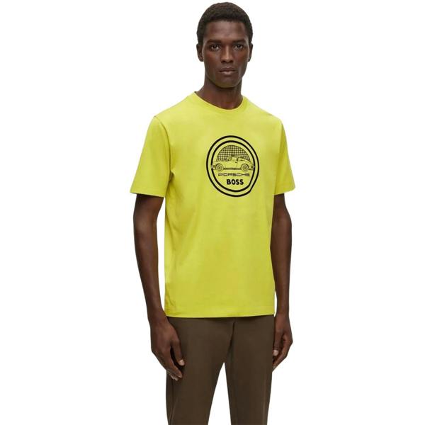 Boss Mens Porsche Logo T-Shirt - Green - 