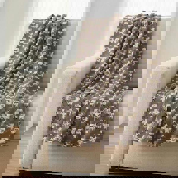 HomeSpace Direct Highland Cow Mocha Throw