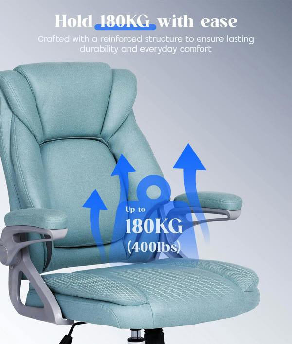 ADOV Executive Office Chair with Padded Flip-up Armrests, High Back Ergonomic Desk Chair with Lumbar Support