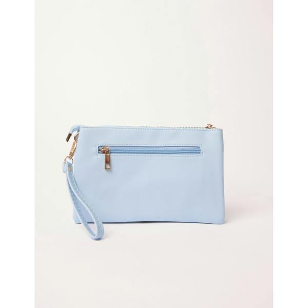 Blue Vanilla Clutch With Detachable Strap