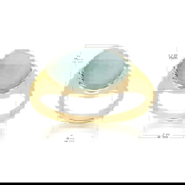 Gemondo Classic Marquise Green Jadeite Ring in 9ct Yellow Gold