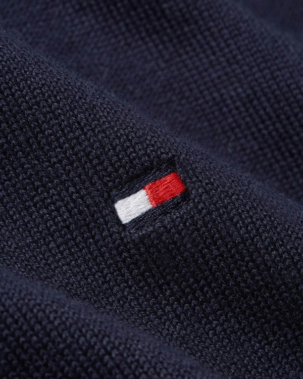 Tommy Hilfiger Essential Cotton 1/4 Zip Mock Mens Sweatshirt - Desert Sky