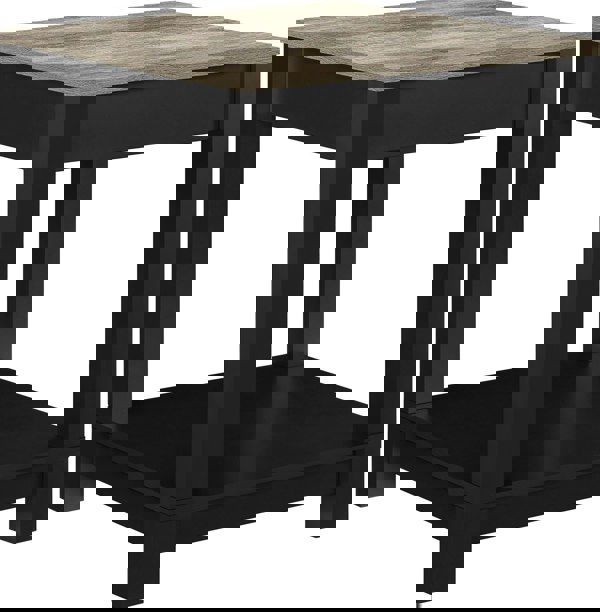 Dorel Home Carver end table with 1 shelf in black / distressed woodgrain