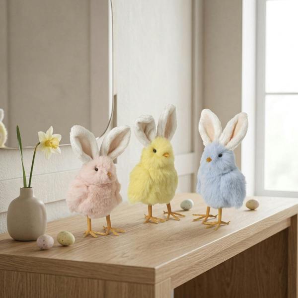 Garden Greatness Trio Spingtime Easter Fluffy Chicks With Ears