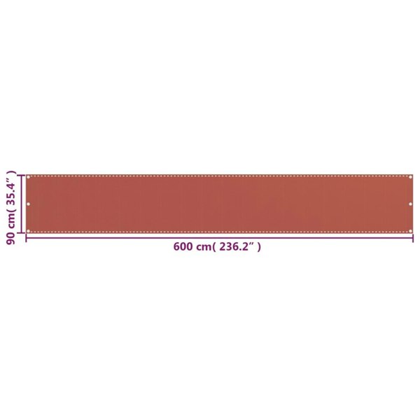 Berkfield Balcony Screen Terracotta 90x600 cm HDPE
