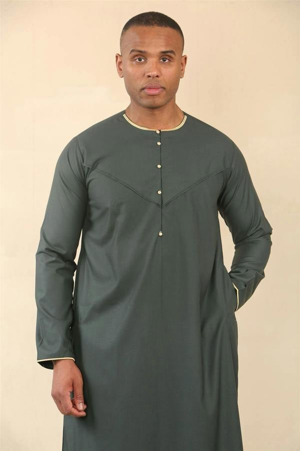 Infinity Leather Men's Omani Eid Thobe  Saudi Emirati Jubba Robe