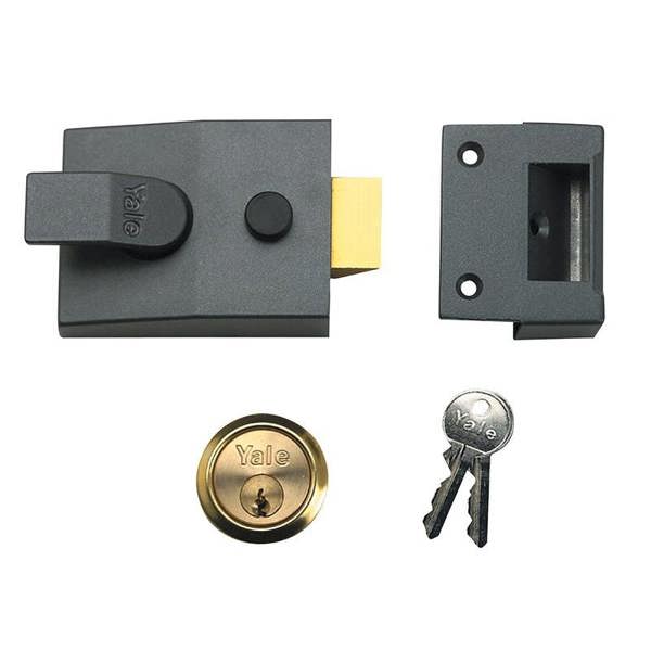 Yale Locks 89 Series Deadlocking Nightlatch - Brasslux, Chrome or Dark Metal Grey (DMG) - 