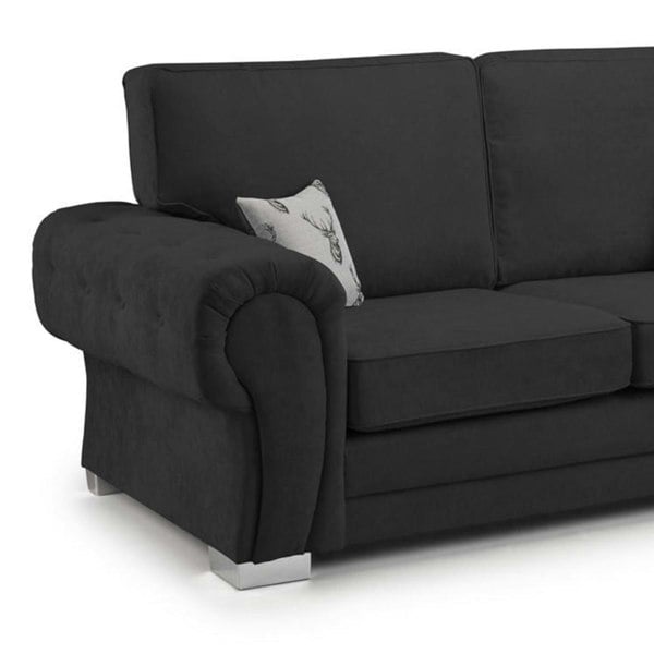 Milan Chesterfield Fabric 4 Seater Corner Sofa - Full Back - 4