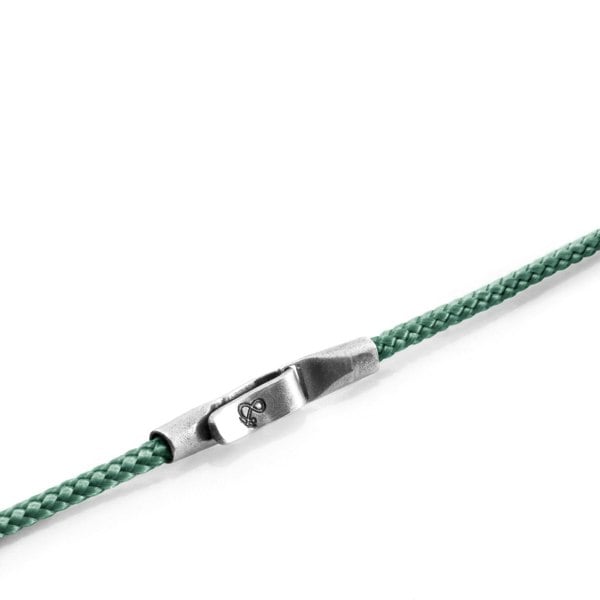 Anchor & Crew Mint Green Liverpool Silver and Rope Bracelet