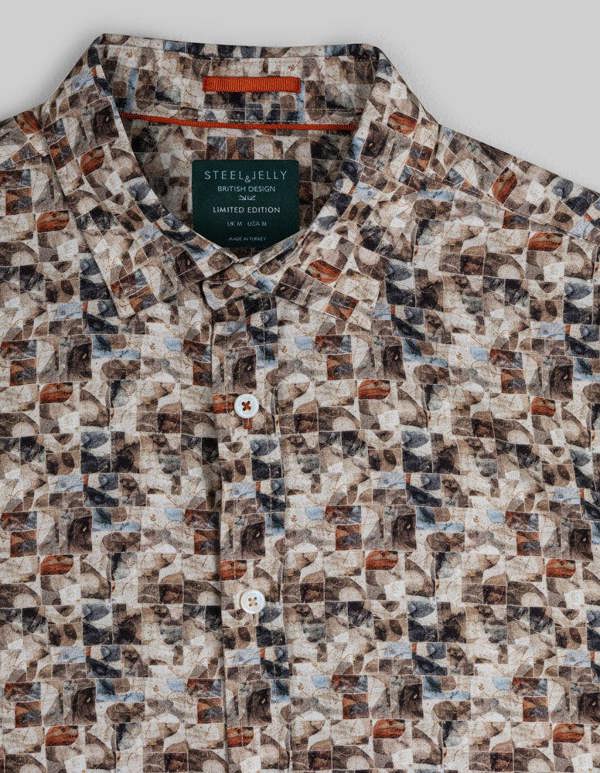 Steel & Jelly Limited Edition Stone Abstract Slim Fit Shirt