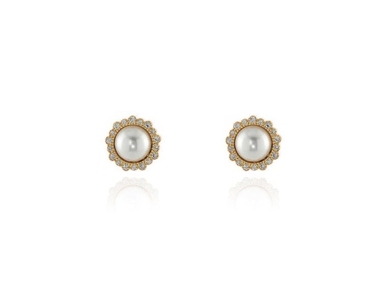 Cachet London Jasmin Pearl Gold Earrings