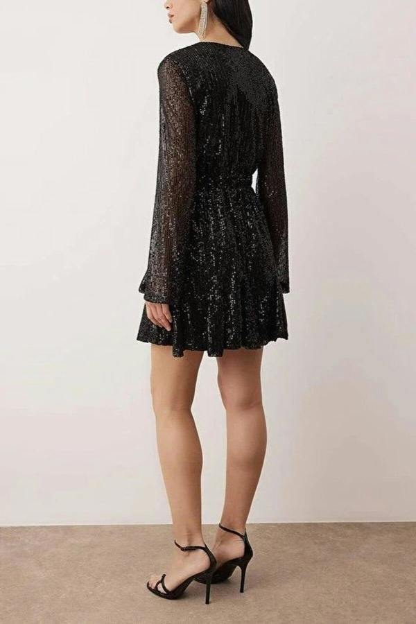WOVCOR Sequin Mini Lined Party Dress