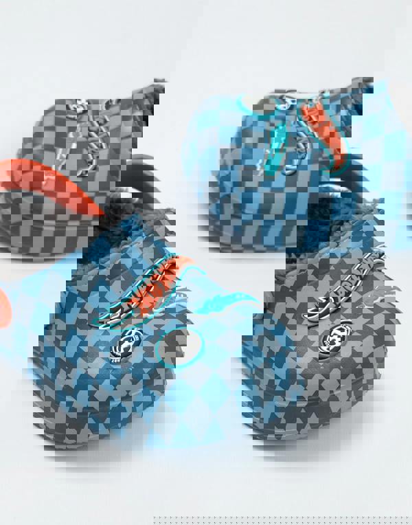 Hot Wheels Boys Blue Checkerboard Clogs