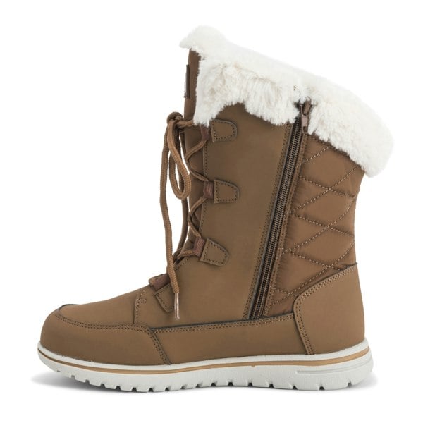 VIVA Polar Boot Women's Quilted Outdoor Cuff Snow Lace Up Faux Fur Boots