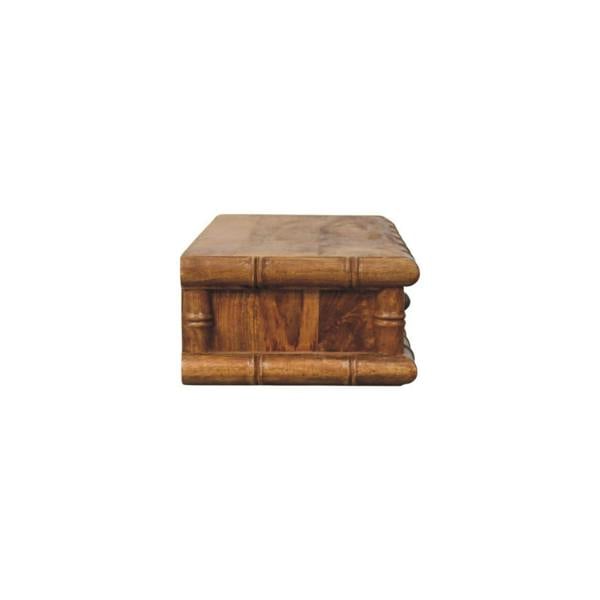 Artisan Furniture Solid Wood Bamboo Wall-Mounted Console, 2 Drawers, Brown