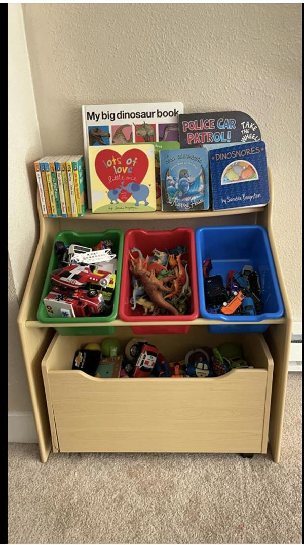 HYGRAD BUILT TO SURVIVE HYGRAD® Wooden Toy Box Storage Unit Childrens Kids Chest Bookshelf Toy Organizer