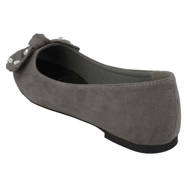 Spot On Ladies Spot On Jewel Bow Ballerina Shoes