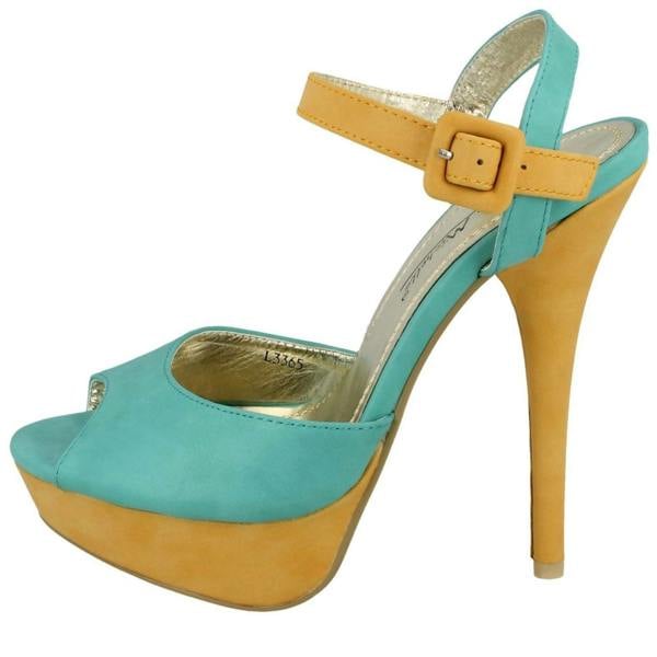 Anne Michelle Ladies Anne Michelle Peep Toe Platform Heels