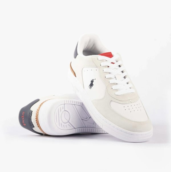 Polo Ralph Lauren MASTERS Mens Trainers White/Navy/Red