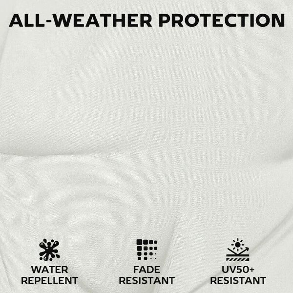 Set of 6 Outdoor Seat Cushions with Machine Washable Cover, Water Repellent Seat Cushions Cream White
