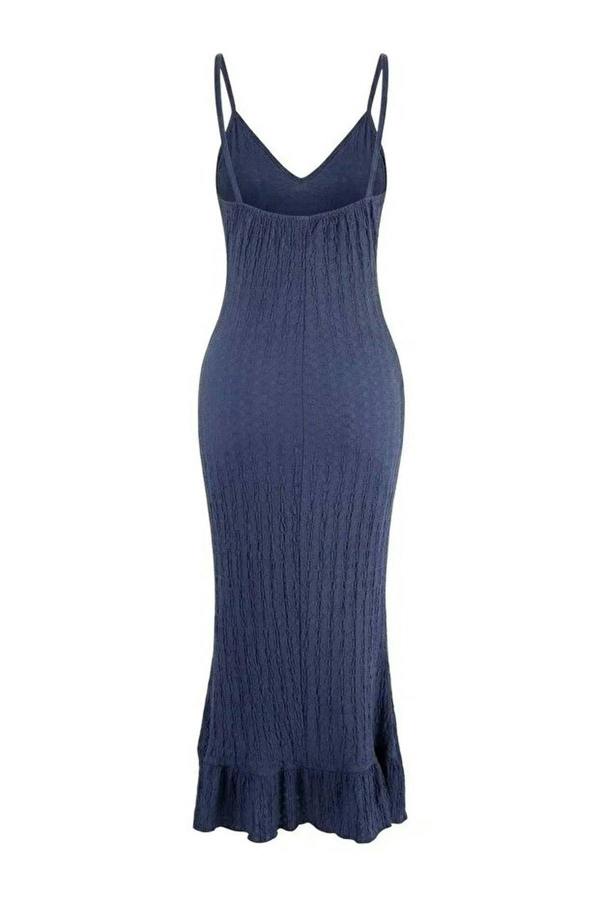 WOVCOR Knitted Maxi Ruffled Beach Dress